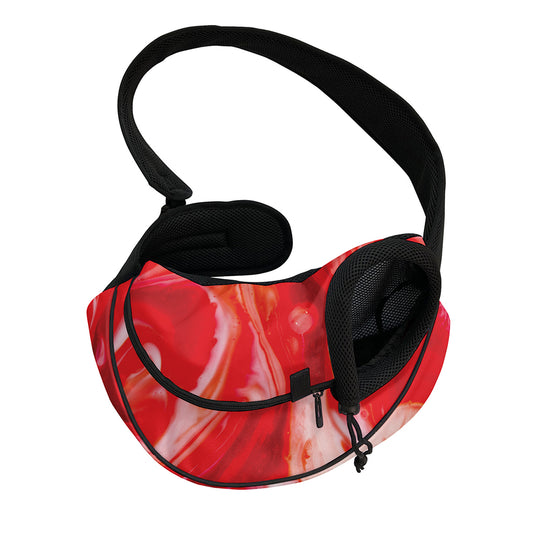 Red Acid Melt Print Pet Sling Carrier