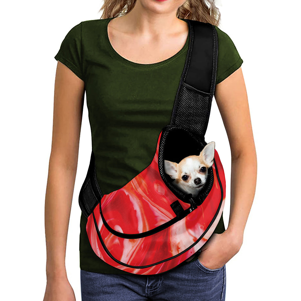 Red Acid Melt Print Pet Sling Carrier
