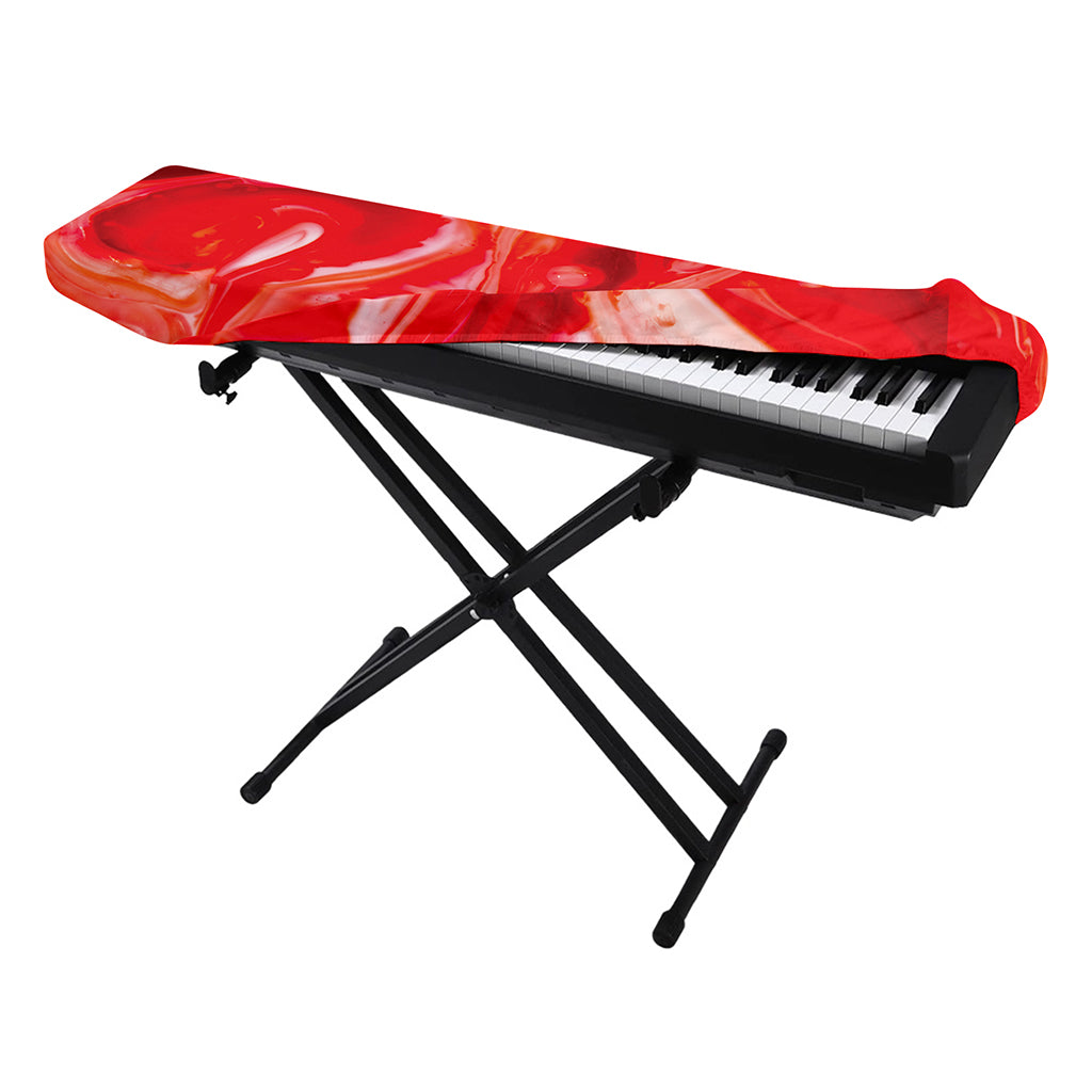 Red Acid Melt Print Piano Keyboard Cover
