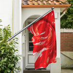 Red Acid Melt Print Polyester Flag