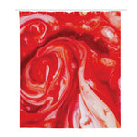 Red Acid Melt Print Polyester Shower Curtain