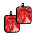 Red Acid Melt Print Pot Holders