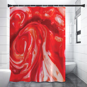 Red Acid Melt Print Premium Shower Curtain