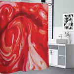 Red Acid Melt Print Premium Shower Curtain