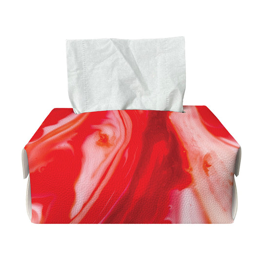 Red Acid Melt Print Rectangle Tissue Box Cover