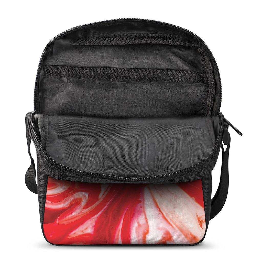 Red Acid Melt Print Rectangular Crossbody Bag