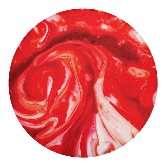 Red Acid Melt Print Round Blanket