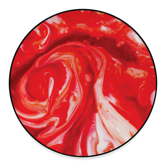 Red Acid Melt Print Round Floor Mat