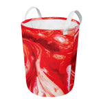 Red Acid Melt Print Round Laundry Basket