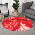 Red Acid Melt Print Round Rug
