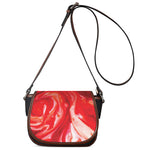 Red Acid Melt Print Saddle Bag