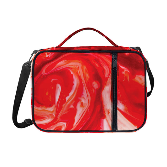 Red Acid Melt Print Shoulder Strap Bible Bag