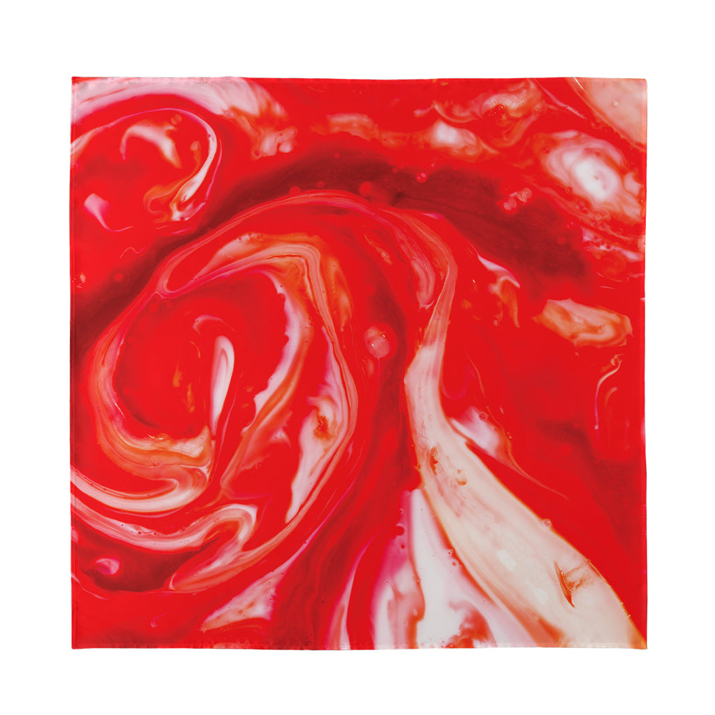 Red Acid Melt Print Silk Bandana