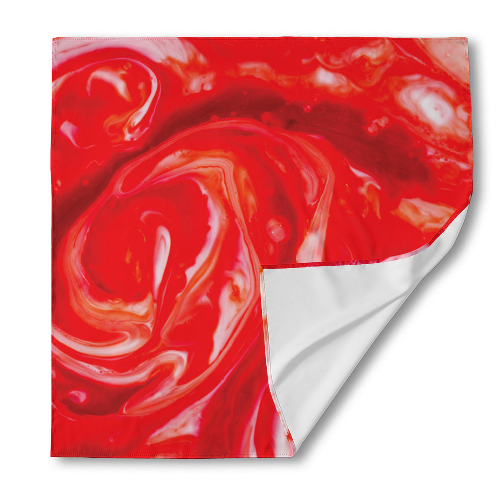 Red Acid Melt Print Silk Bandana