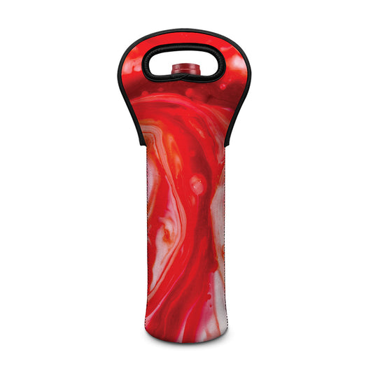 Red Acid Melt Print Single Neoprene Wine Tote