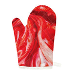 Red Acid Melt Print Single Oven Mitt
