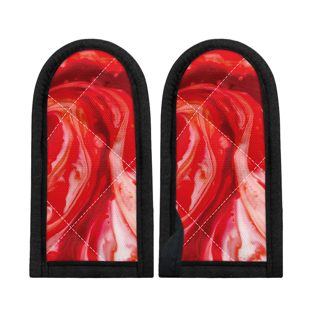 Red Acid Melt Print Skillet Handle Cover