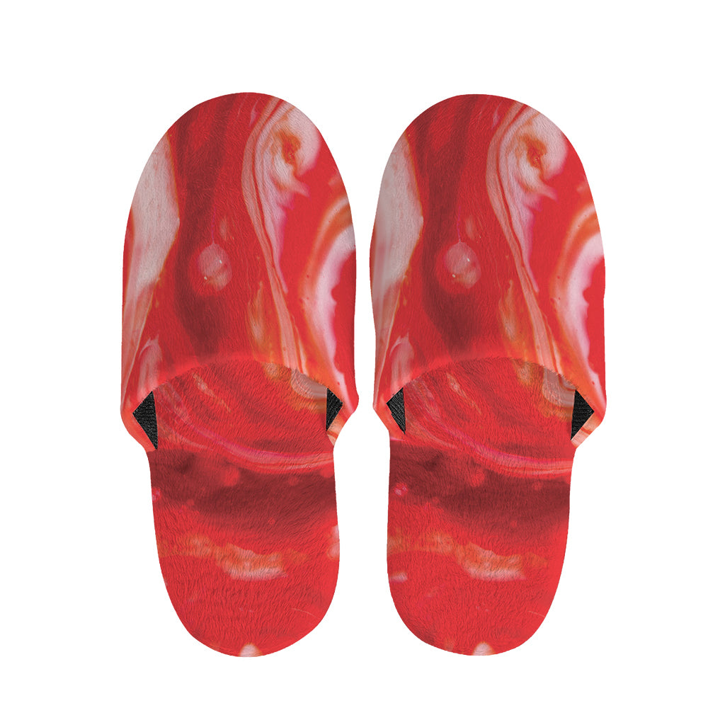 Red Acid Melt Print Slippers