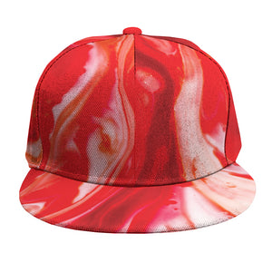 Red Acid Melt Print Snapback Cap