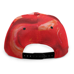 Red Acid Melt Print Snapback Cap