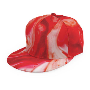 Red Acid Melt Print Snapback Cap