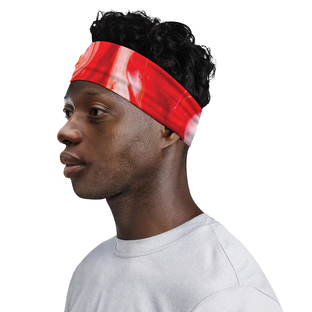 Red Acid Melt Print Sports Headband