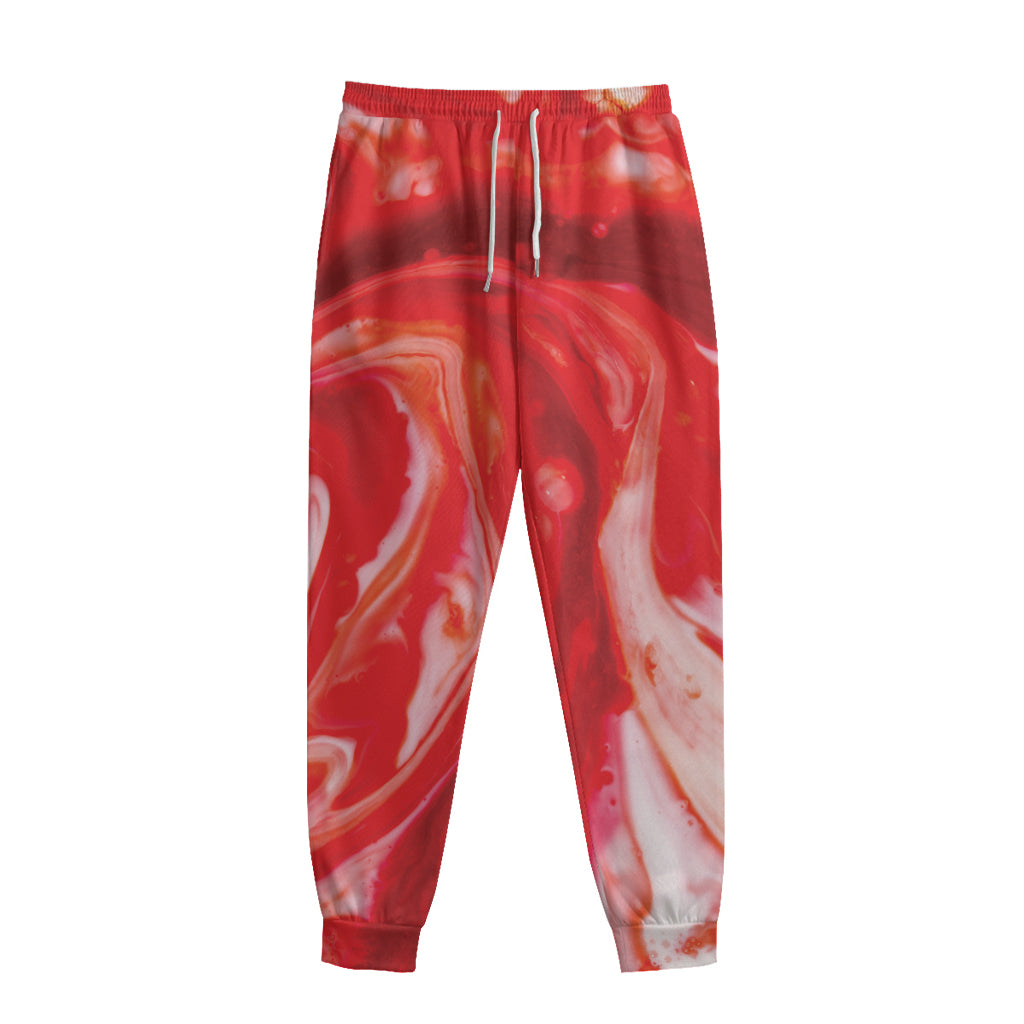 Red Acid Melt Print Sweatpants