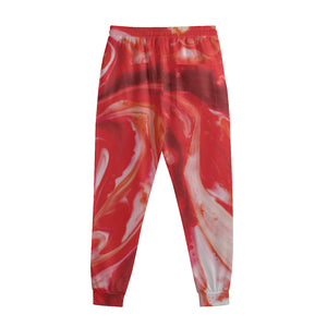 Red Acid Melt Print Sweatpants