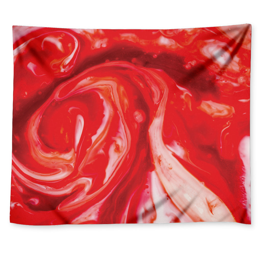 Red Acid Melt Print Tapestry