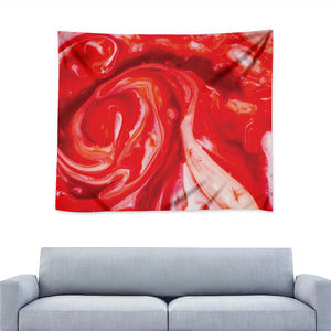 Red Acid Melt Print Tapestry