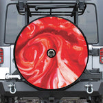 Red Acid Melt Print Tire Cover With Camera Hole
