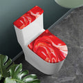 Red Acid Melt Print Toilet Lid And Tank Cover Set