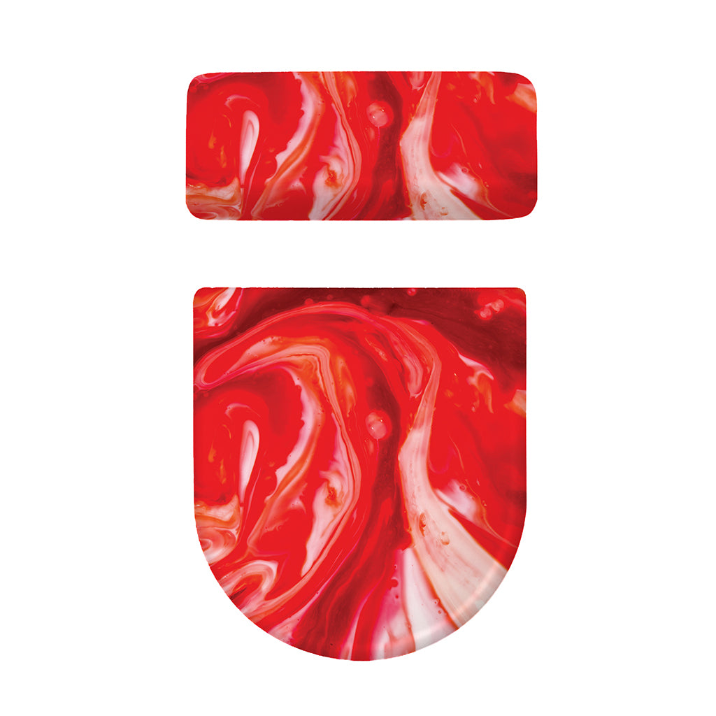 Red Acid Melt Print Toilet Lid And Tank Cover Set