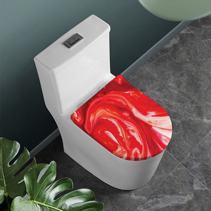 Red Acid Melt Print Toilet Lid Cover