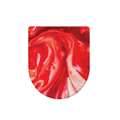 Red Acid Melt Print Toilet Lid Cover