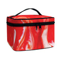 Red Acid Melt Print Travel Makeup Bag