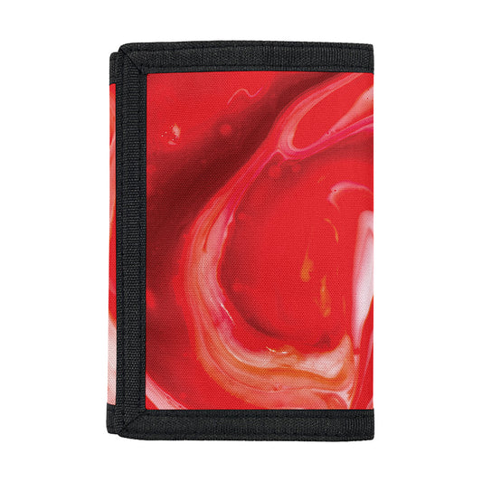 Red Acid Melt Print Trifold Wallet