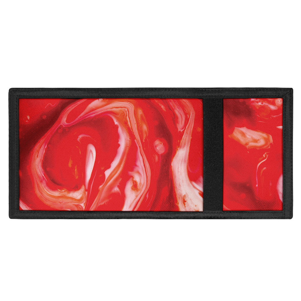 Red Acid Melt Print Trifold Wallet
