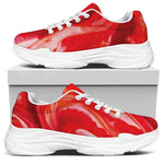 Red Acid Melt Print White Chunky Shoes