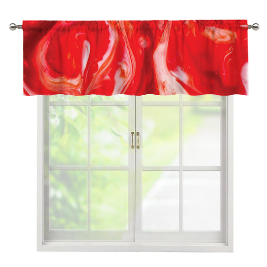 Red Acid Melt Print Window Valance