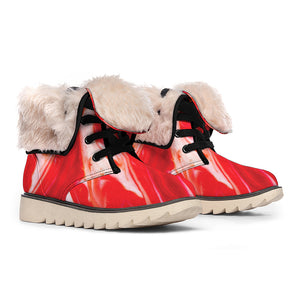 Red Acid Melt Print Winter Boots