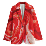 Red Acid Melt Print Women's Blazer