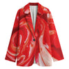 Red Acid Melt Print Women's Blazer