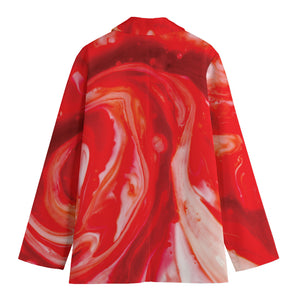 Red Acid Melt Print Women's Blazer