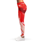 Red Acid Melt Print Women's Leggings