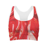Red Acid Melt Print Women's Sports Bra