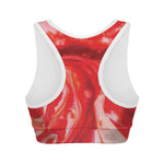 Red Acid Melt Print Women's Sports Bra