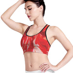 Red Acid Melt Print Women's Sports Bra
