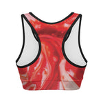 Red Acid Melt Print Women's Sports Bra