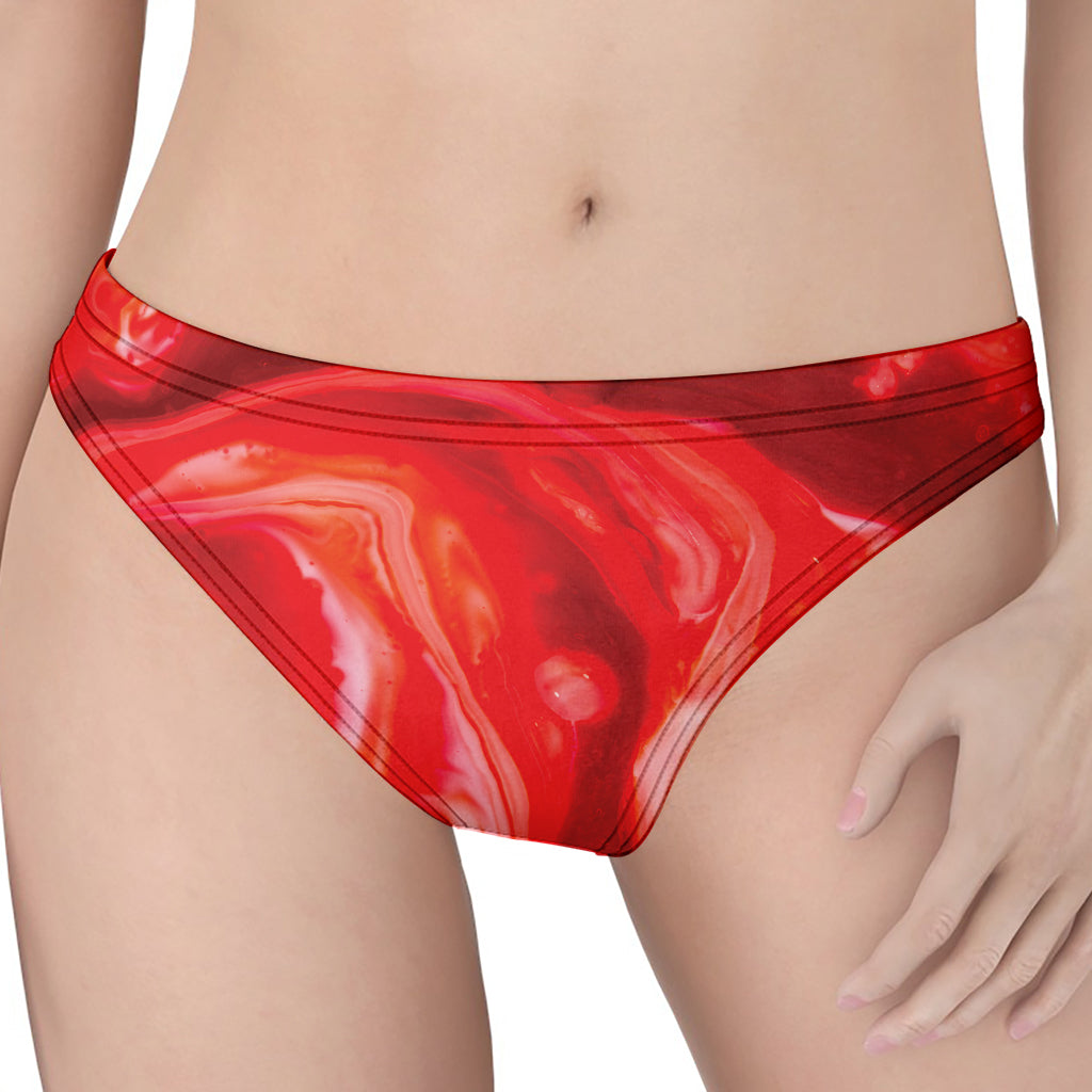 Red Acid Melt Print Women's Thong